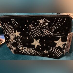 Blake Taylor Embellished Black and Silver Velvet Women's Clutch